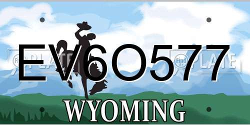 EV6O577 Wyoming License Plate