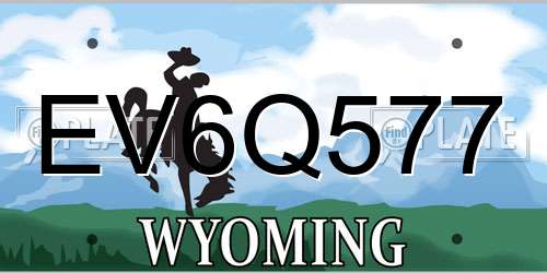 EV6Q577 Wyoming License Plate