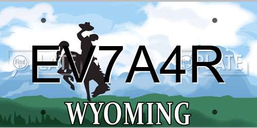 EV7A4R Wyoming License Plate