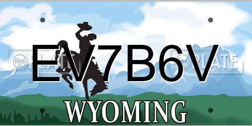 EV7B6V Wyoming License Plate