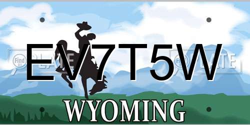 EV7T5W Wyoming License Plate