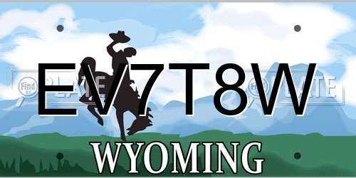 EV7T8W Wyoming License Plate