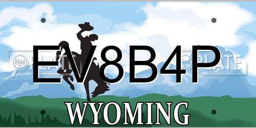 EV8B4P Wyoming License Plate