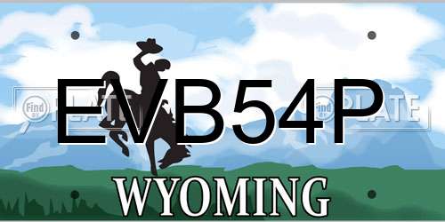 EVB54P Wyoming License Plate