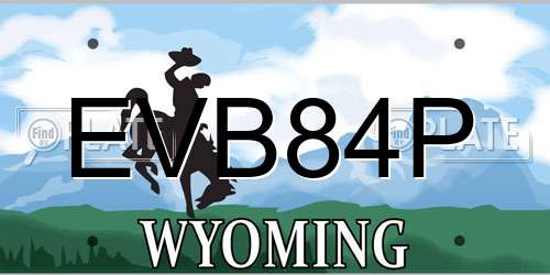 EVB84P Wyoming License Plate