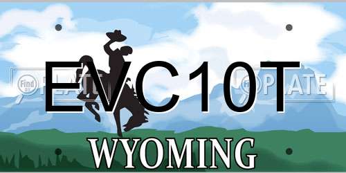 EVC10T Wyoming License Plate