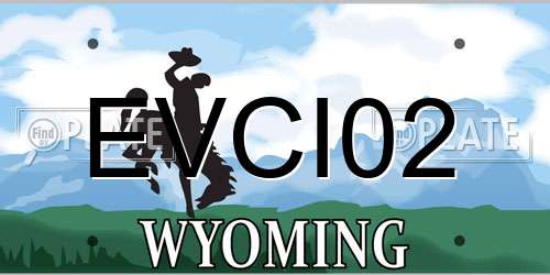 EVCI02 Wyoming License Plate