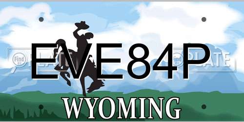 EVE84P Wyoming License Plate
