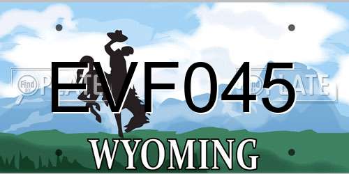 EVF045 Wyoming License Plate