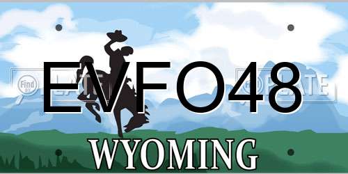 EVFO48 Wyoming License Plate