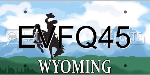 EVFQ45 Wyoming License Plate