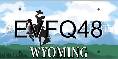 EVFQ48 Wyoming License Plate