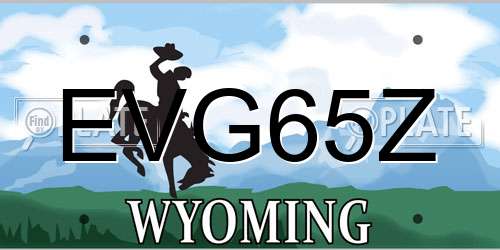 EVG65Z Wyoming License Plate
