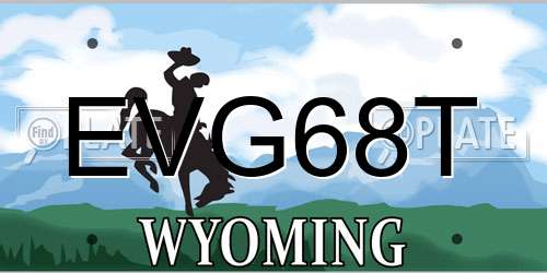 EVG68T Wyoming License Plate