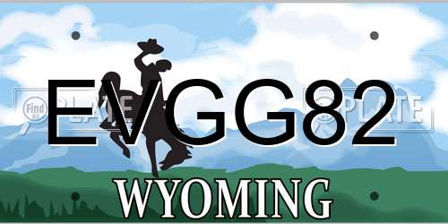 EVGG82 Wyoming License Plate
