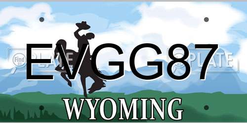 EVGG87 Wyoming License Plate