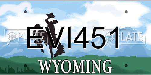 EVI451 Wyoming License Plate