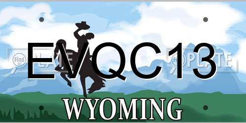 EVQC13 Wyoming License Plate