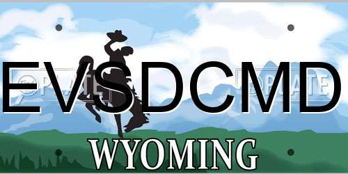EVSDCMD Wyoming License Plate