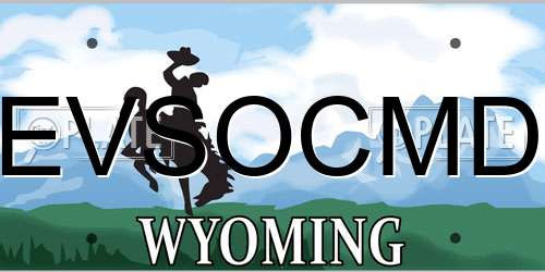 EVSOCMD Wyoming License Plate