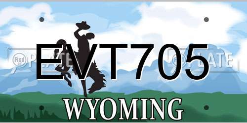 EVT705 Wyoming License Plate