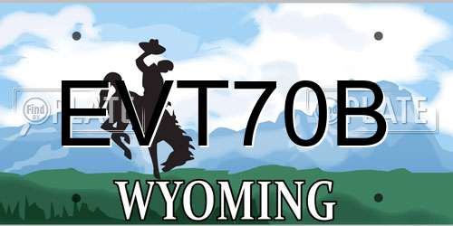 EVT70B Wyoming License Plate
