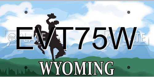 EVT75W Wyoming License Plate