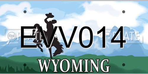 EVV014 Wyoming License Plate