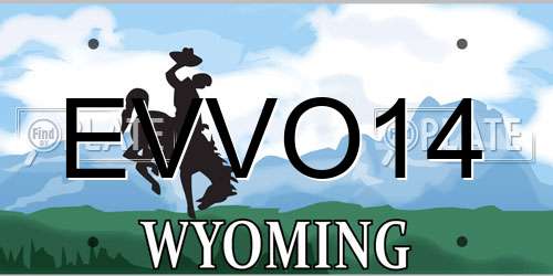 EVVO14 Wyoming License Plate