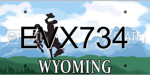 EVX734 Wyoming License Plate