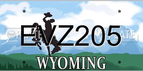 EVZ205 Wyoming License Plate