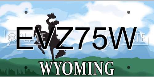 EVZ75W Wyoming License Plate