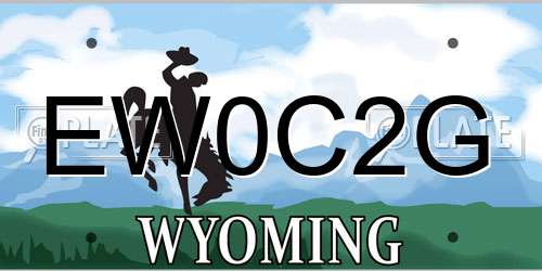 EW0C2G Wyoming License Plate