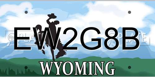 EW2G8B Wyoming License Plate