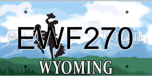 EWF270 Wyoming License Plate