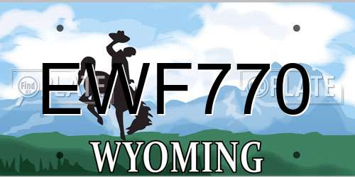 EWF770 Wyoming License Plate