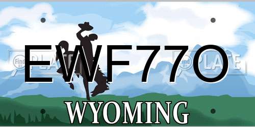 EWF77O Wyoming License Plate