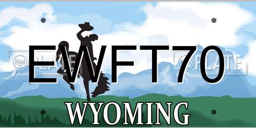 EWFT70 Wyoming License Plate