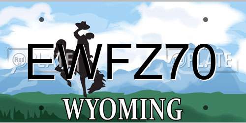 EWFZ70 Wyoming License Plate