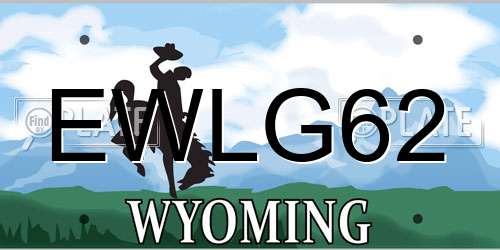 EWLG62 Wyoming License Plate