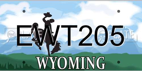 EWT205 Wyoming License Plate