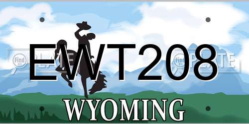 EWT208 Wyoming License Plate