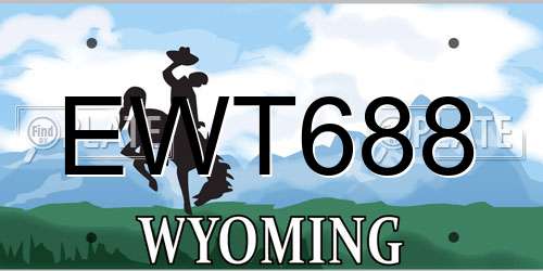 EWT688 Wyoming License Plate