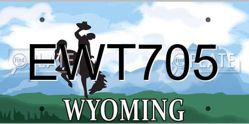 EWT705 Wyoming License Plate