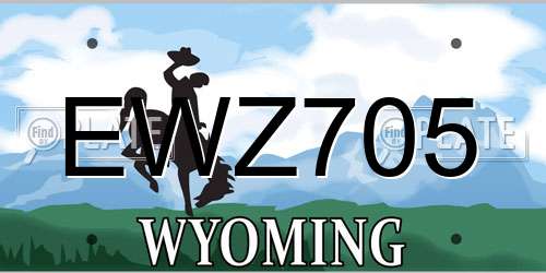 EWZ705 Wyoming License Plate