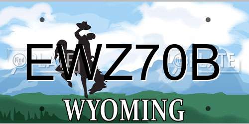 EWZ70B Wyoming License Plate