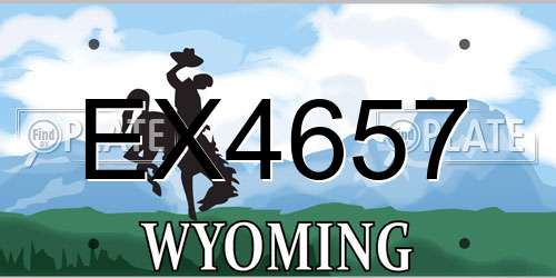 EX4657 Wyoming License Plate