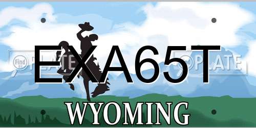 EXA65T Wyoming License Plate