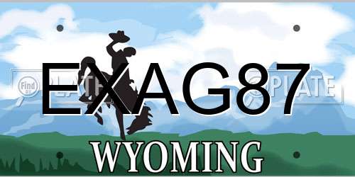 EXAG87 Wyoming License Plate