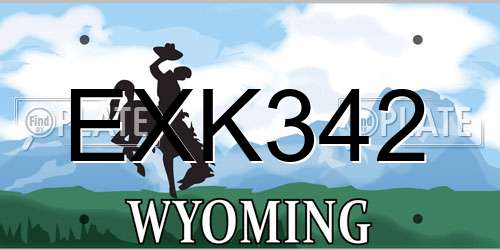 EXK342 Wyoming License Plate